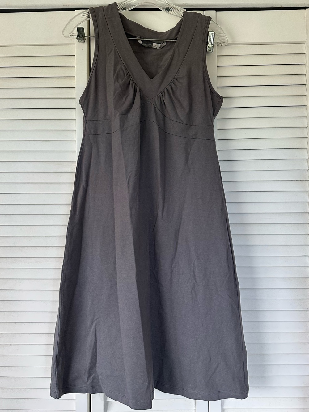 Athleta Sleeveless V-Neck Midi Dress in Charcoal